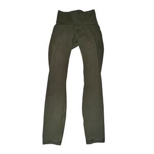 Lululemon Train Times 7/8 Pant 25" Women's 2 Dark Olive Mesh Full On Luxtreme